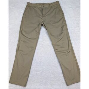 Rhone Commuter Pants Men's 38 (38x32) Classic Straight Fit Khaki Polyester